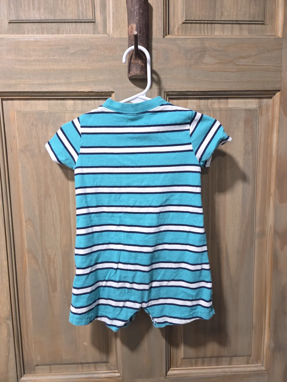 **BUNDLE & SAVE** Carter's Turquoise Striped Elephant Short-Sleeve Romper